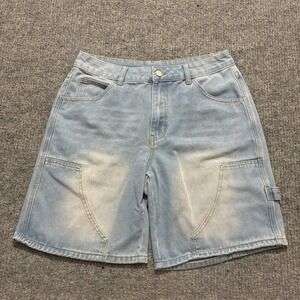 NV Felix Mens Carpenter Short Size Large Blue Denim Casual Stretch Mid Rise